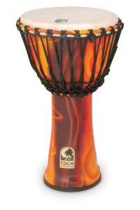 TOCA FIESTA DJEMBE HAND DRUM 10 INCH ORANGE SYNTHETIC LIGHTWEIGHT