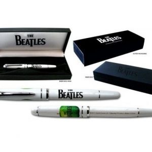 THE BEATLES PREMIUM GIFT PEN SET IN BOX WHITE DROP T & APPLE LOGO