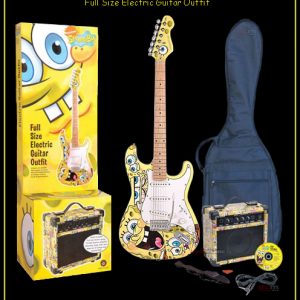 SPONGEBOB SQUAREPANTS YELLOW ELECTRIC GUITAR & AMP AMPLIFIER + ACCESSORIES