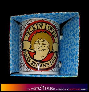 MRS BROWNS BOYS BOXED COFFEE MUG FECKIN LOVELY CERAMIC CUP