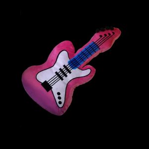 Pink EMBROIDERED ELECTRIC GUITAR CUSHION 60x30cm PLUSH STUFFED DECORATIVE TOY