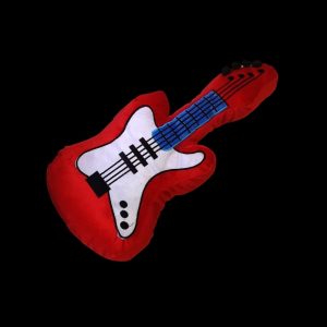 Red EMBROIDERED ELECTRIC GUITAR CUSHION 60x30cm PLUSH STUFFED DECORATIVE TOY