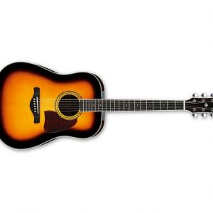 IBANEZ AW300 ARTWOOD ACOUSTIC GUITAR VINTAGE SUNBURST with SOLID TOP