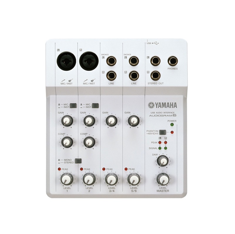 Yamaha Audiogram6 6 Input USB Mixer for Computer Recording with Cubase AI