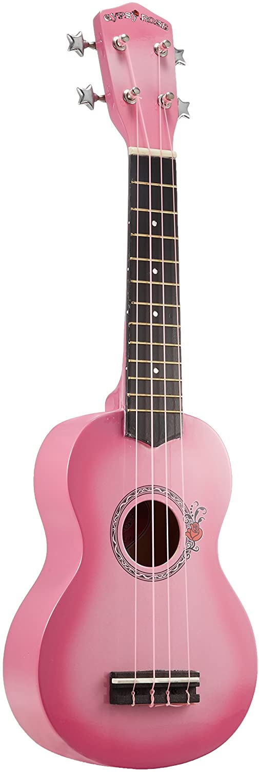 GYPSY ROSE ピンク ラメ入り アコースティックギター ケース付き - 器材