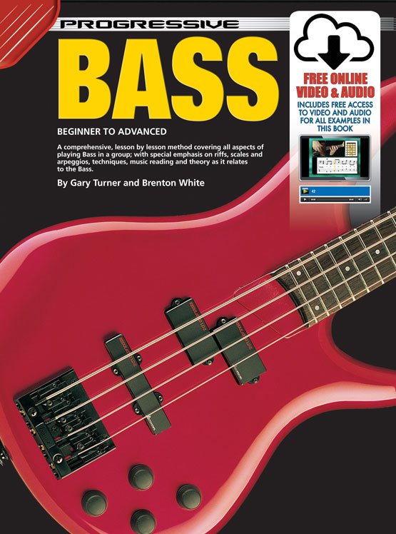 PROGRESSIVE BEGINNER BASS GUITAR BOOK ONLINE AUDIO AND VIDEO LEARN TO ...