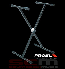 Proel SPL-series Keyboard Stand - single braced with snap lock mechanism - the World's best keyboard stands!