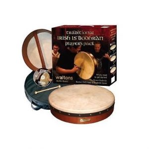 WALTONS 15 INCH DWP19415 BODHRAN IRISH DRUM GOAT SKIN w BEATER - DVD & GIG BAG