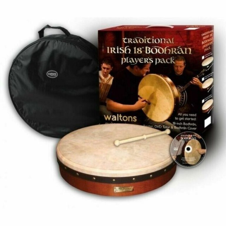 WALTONS 18 INCH DWP19418 BODHRAN IRISH DRUM GOAT SKIN w BEATER DVD