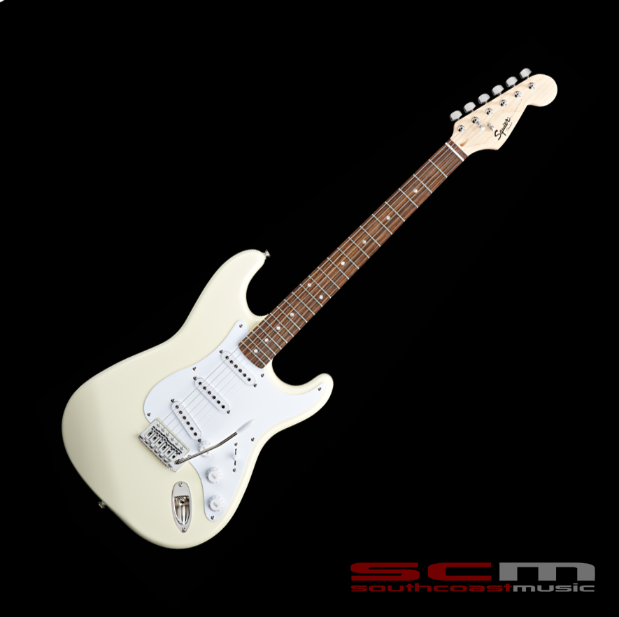 Fender Squier Bullet Strat with Tremolo Solid Body Electric Guitar Rare Arctic White Finish