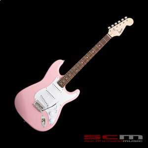 Fender Squier Bullet Strat with Tremolo Solid Body Electric Guitar Pink Finish