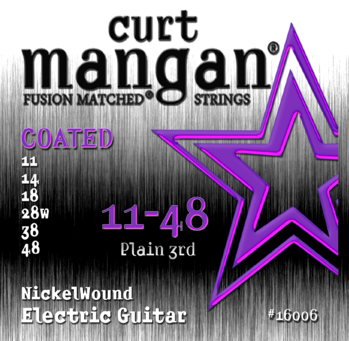 Curt Mangan Boutique Fusion Matched Nickel Wound COATED electric guitar string set 11–48 Made in the USA