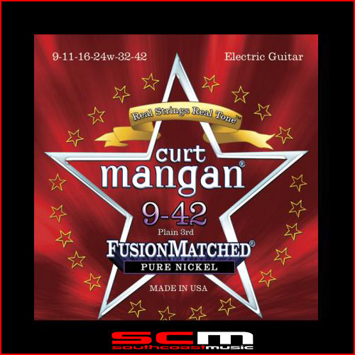 Curt Mangan Boutique Fusion Matched PURE NICKEL electric guitar string set 9–42 Made in the USA