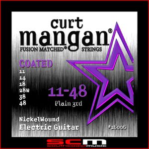 Curt Mangan Boutique Fusion Matched Nickel Wound COATED electric guitar string set 11–48 Made in the USA