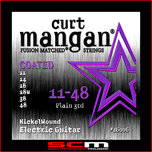 Curt Mangan Boutique Fusion Matched Nickel Wound COATED electric guitar string set 11–48 Made in the USA