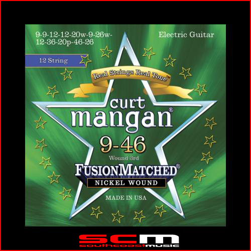 Curt Mangan Boutique Fusion Matched 12 String electric guitar string set 9-46 Made in the USA