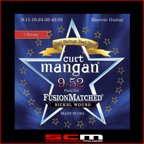 Curt Mangan Boutique Fusion Matched 7 String electric guitar string set 9-52 Made in the USA