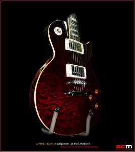 Epiphone Les Paul Standard Limited Edition Quilt Maple Top Black Cherry Finish with Epiphone LP Hard Case
