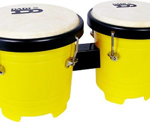DADI PERCUSSION 4-5" YELLOW MINI BONGO DRUMS NATURAL SKINS BONGOS