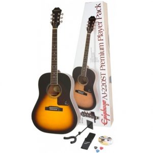 Epiphone AJ220ST Vintage Sunburst Acoutsic Guitar Package Pack