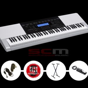 CASIO WK220 Portable Arranger Keyboard with BONUS KB Stand + AC adaptor + Piano style Sustain pedal 5 YEAR WARRANTY