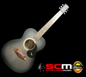 LIMITED EDITION GHOST BLACK Mini Maton EML6 Acoustic Electric Guitar with Maton Hard Case