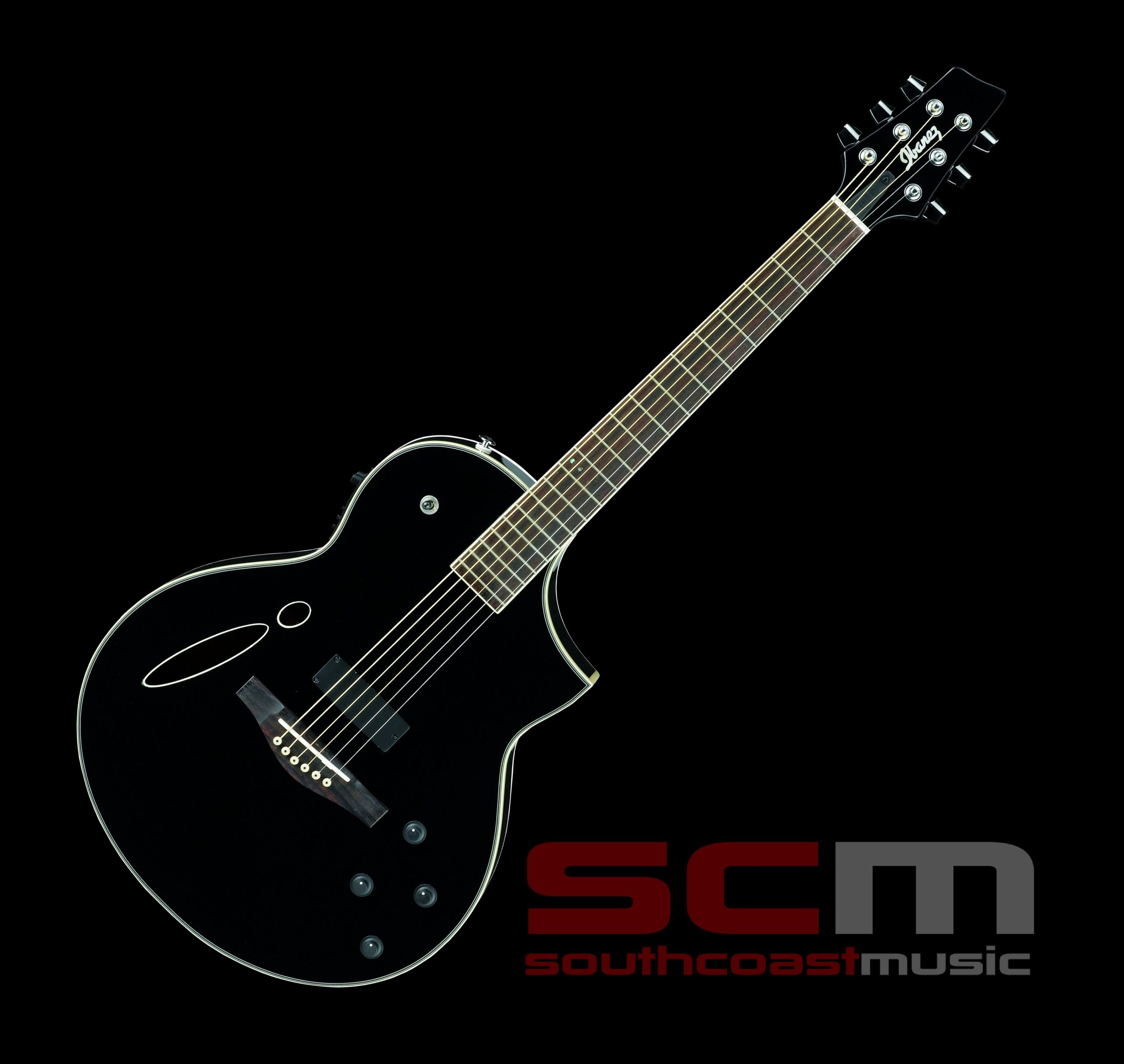 IBANEZ MONTAGE MSC350-NT HYBRID ACOUSTIC-ELECTRIC GUITAR BLACK GLOSS FINISH