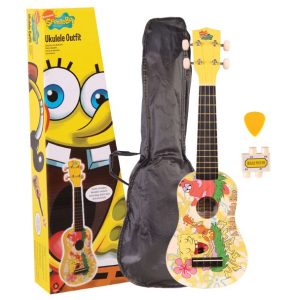 spongebob ukulele uke pack for kids with gig bag plectrum and pitch pipes