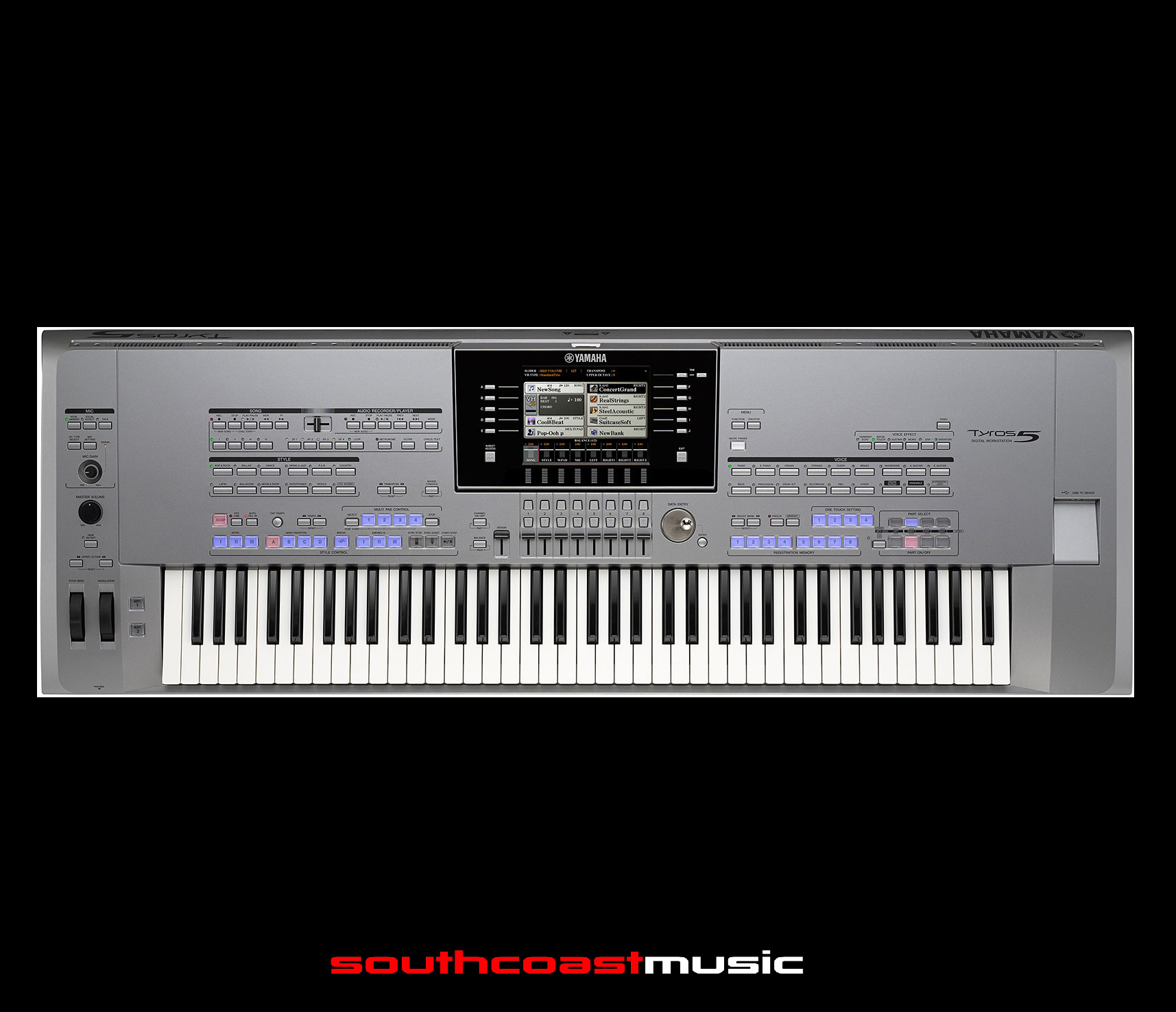 Yamaha TYROS5-XL 61 note Premium Arranger Workstation Keyboard with Sub+Satellite Speaker System