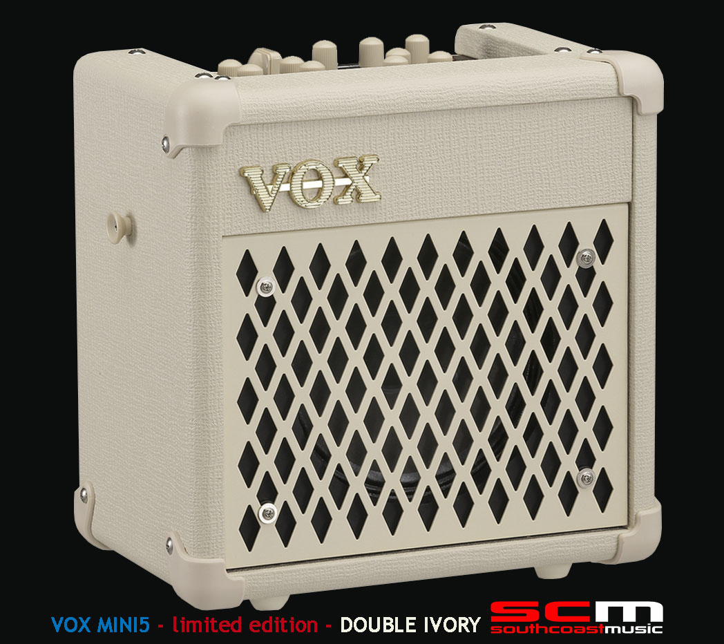 VOX MINI 5 LIMITED EDITION MODELLING GUITAR AMPLIFIER DOUBLE IVORY
