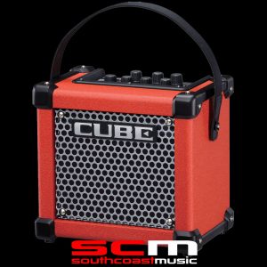 RED ROLAND CUBE MICRO GX PORTABLE BUSKER GUITAR AMPLIFIER WITH FREE APPS!