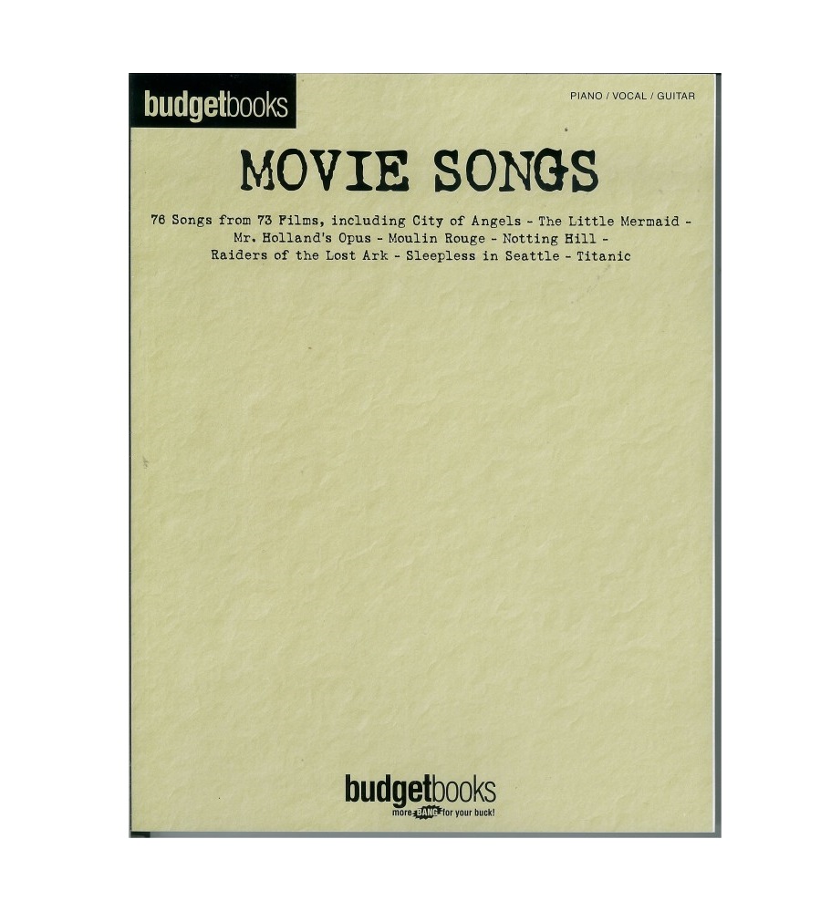 Movie Songs Budget Book Series for Piano Vocal Guitar Songbook