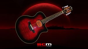 MANDOLIN Crafter Acoustic-Electric M77E/RS Tiger Maple Red Sunburst Finish
