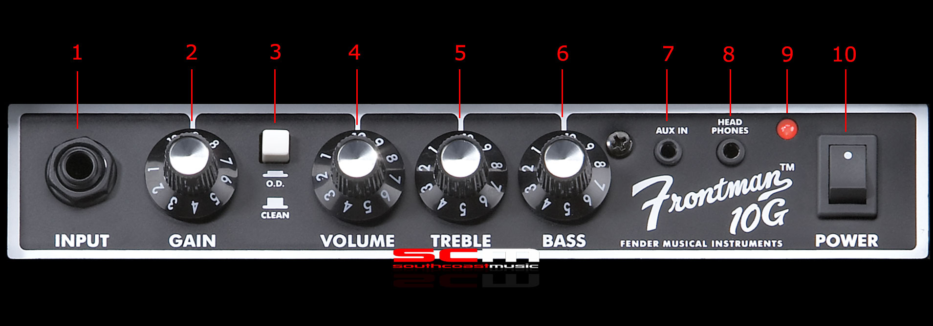 Fender Frontman 10G Guitar Amplifier Combo Media Player input Headphones output