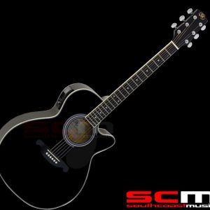 Acoustic Electric Guitar SXAEP1 Cutaway Built-in Tuner Black Finish