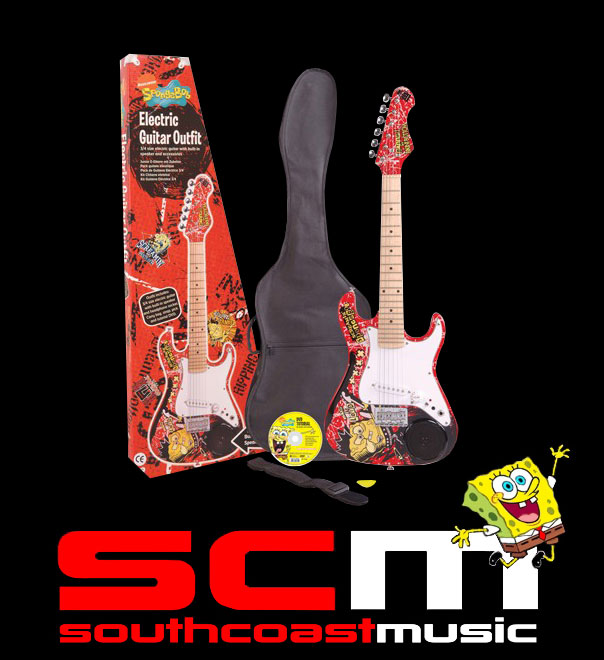 RRP £149 Now £69 Junior 3/4 Size Spongebob Electric Guitar Built In Speaker 