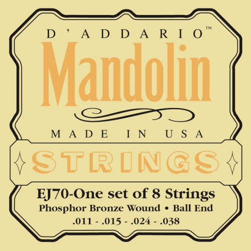 D'Addario EJ70 Phosphor Bronze Mandolin Strings Ball End Medium Light 11 - 38
