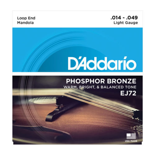 DADDARIO LIGHT PHOSPHOR BRONZE WOUND MANDOLA STRINGS 14-49 EJ72 STRING SET