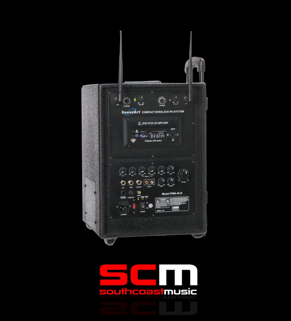 SoundArt PWA65D Portable Wireless PA system includes wireless HH mic & BeltPack
