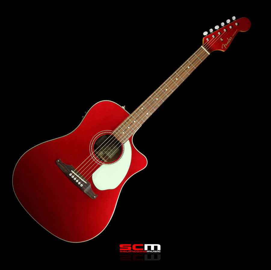 Fender Sonoran SCE Dreadnought Cutaway Acoustic Electric Guitar Candy Apple Red