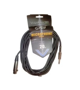VANTAGE VCM045 PRO QUALITY 20FT MICROPHONE CABLE 6 METER XLR TO JACK MIC LEAD