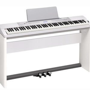 CASIO WHITE PX350 PRIVIA 88 Weighted KeyElectronic Digital Piano with legs and triple pedal board