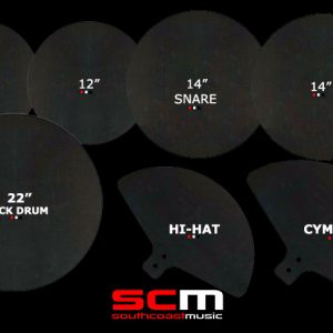 DRUM MUTE PAD SET – FUSION SIZES WITH CYMBAL MUTES – PRACTICE ANYTIME!
