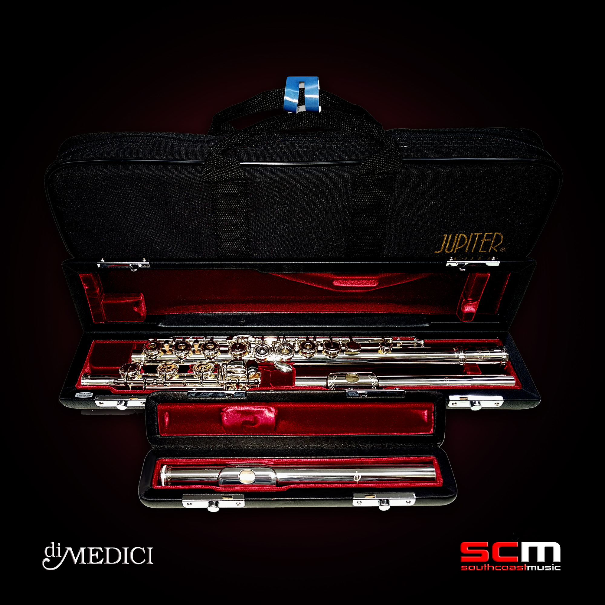 diMEDICI Solid Sterling Silver Flute with 2 Solid Sterling Silver Headjoints South Coast Music