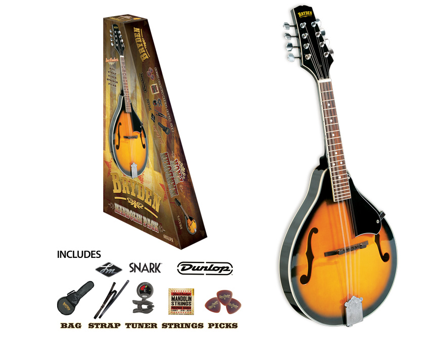Bryden Mandolin SMA1PK Teardrop AStyle Tobacco Sunburst Pack South