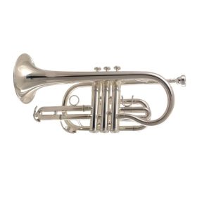 WISEMANN WI DCT 500SP Bb CORNET SILVER STEEL VALVES With CASE