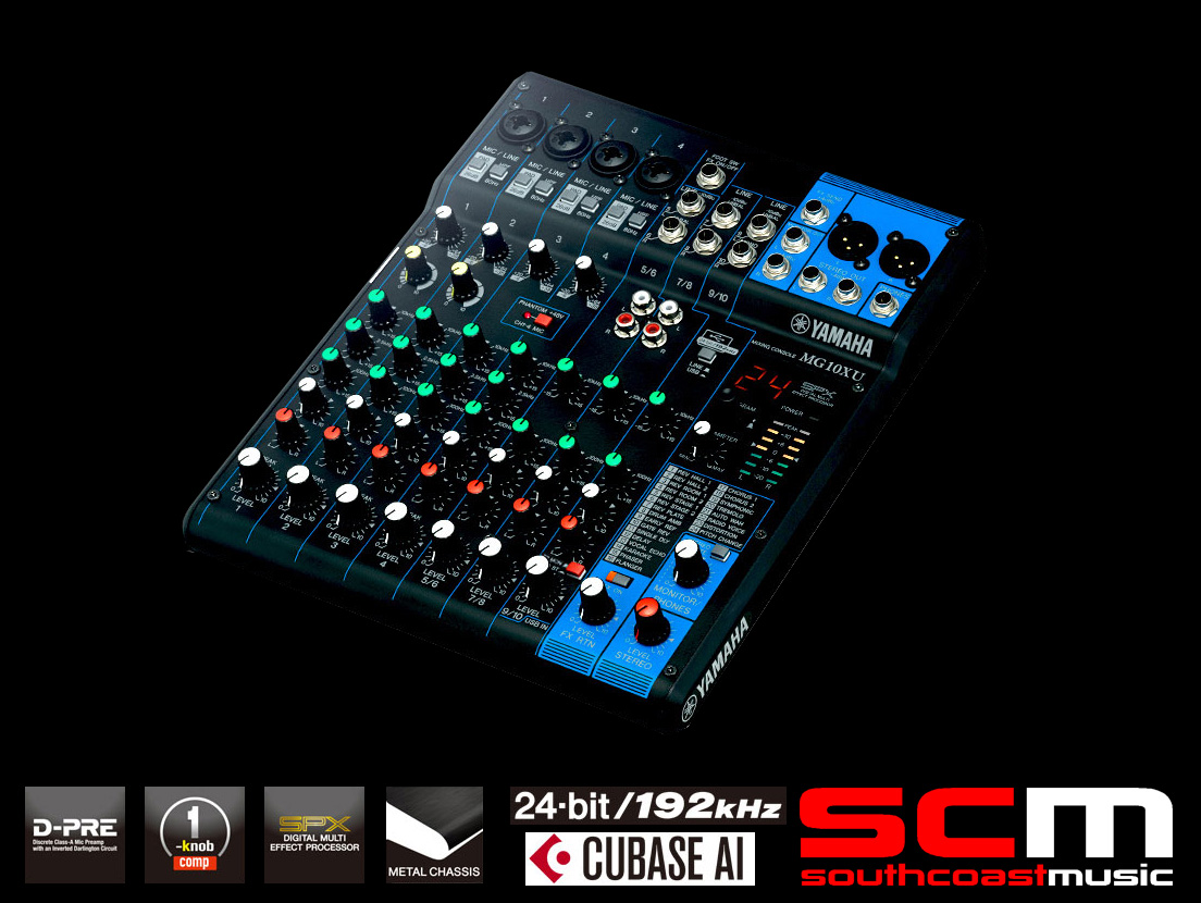 Yamaha MG10XU 10 Input Mixer with USB with Steinberg Cubase AI DAW