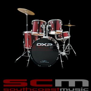 DXP TXO4P 22" ROCK SERIES WINE RED FIVE PIECE DRUM SET WITH CYMBALS