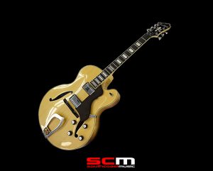 HAGSTROM HJ600 SEMI-HOLLOW JAZZ BOX TWIN HUMBUCKERS NATURAL FINISH