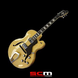 HAGSTROM HJ600 SEMI-HOLLOW JAZZ BOX TWIN HUMBUCKERS NATURAL FINISH